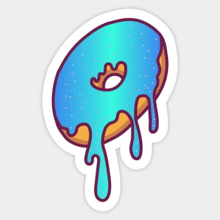 Dripping Galaxy Donut (Cyan) Sticker